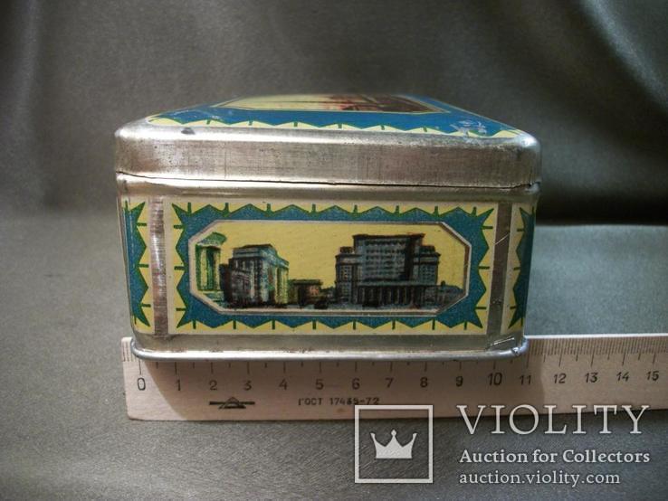 386 Банка, коробка от конфет, Москва, Кремль, большой театр. Главкондитер. Жесть., фото №4