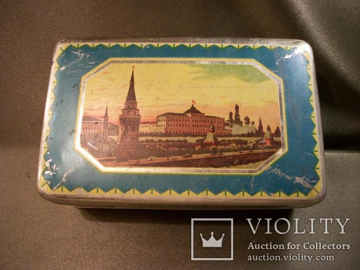 386 Банка, коробка от конфет, Москва, Кремль, большой театр. Главкондитер. Жесть., фото №8