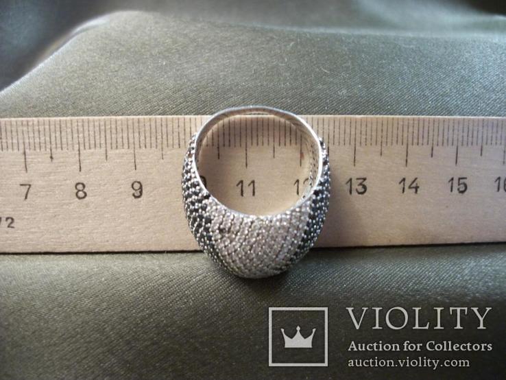 2189 Кольцо, перстень, серебро, камешки. Вес 9,2 гр, 925 проба, диаметр 2 см, фото №7