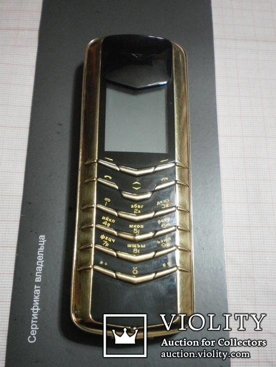 Телефон VERTU в золотом корпусе 750* пробы, фото №2
