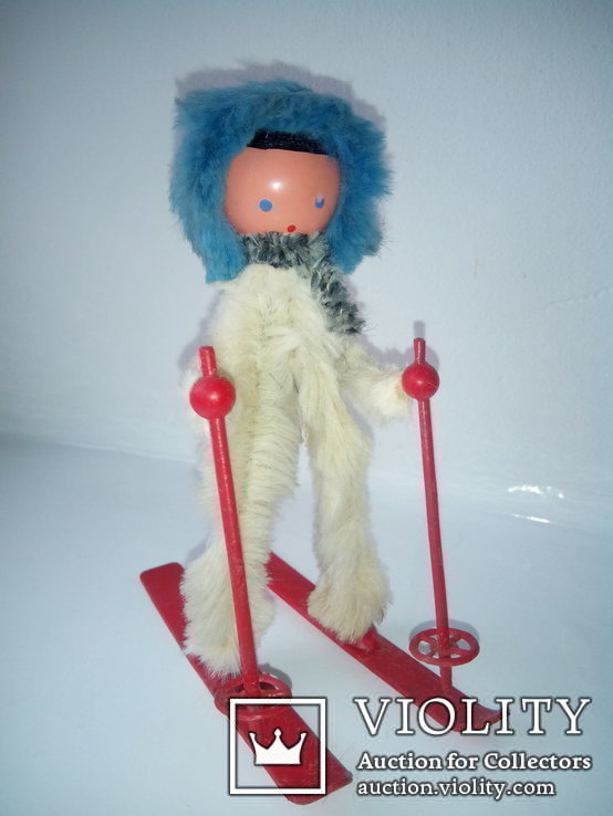 Сувенірна статуетка Лижник 1975 шеніл іграшка шеніл СРСР, фото №2