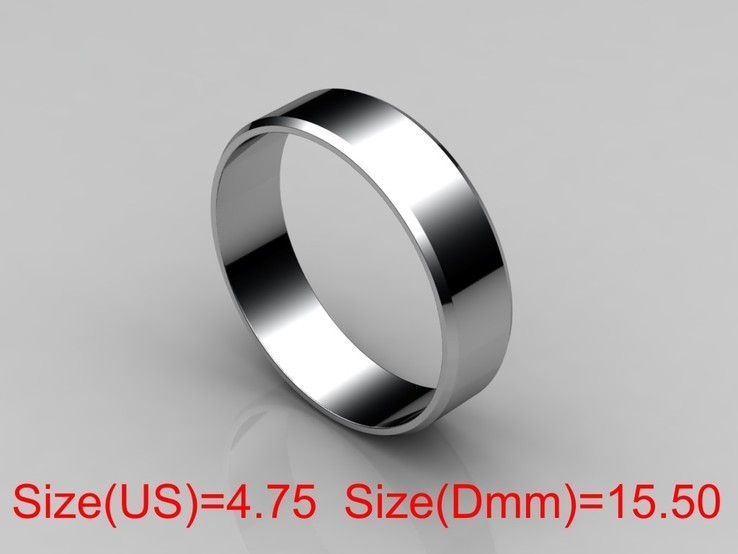  15,50 (размер) 5мм(ширина) Бесшовное обручальное кольцо (Американка) серебро(925), фото №2