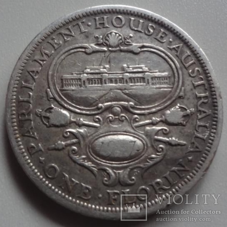 1 флорин 1927 Австралия парламент серебро