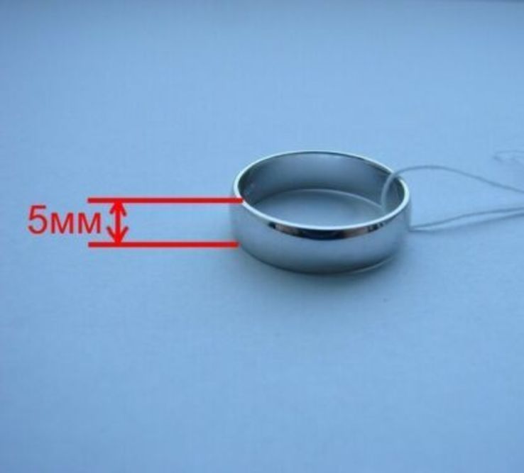  16,50 (размер) 5мм(ширина) Бесшовное обручальное кольцо серебро(925), фото №5