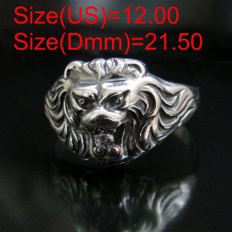 (21,50) Мужское серебряное кольцо - голова льва с камнем, фото №2