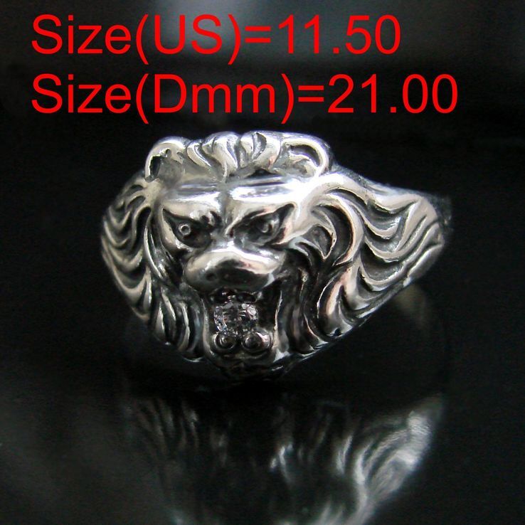(21,00) Мужское серебряное кольцо - голова льва с камнем(, фото №2