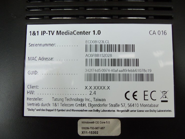 1amp;1 ip-tv Media Center 1.0 Windiws CE Core 5.0- Ресивер для цифрового ТВ з Німеччини, numer zdjęcia 13