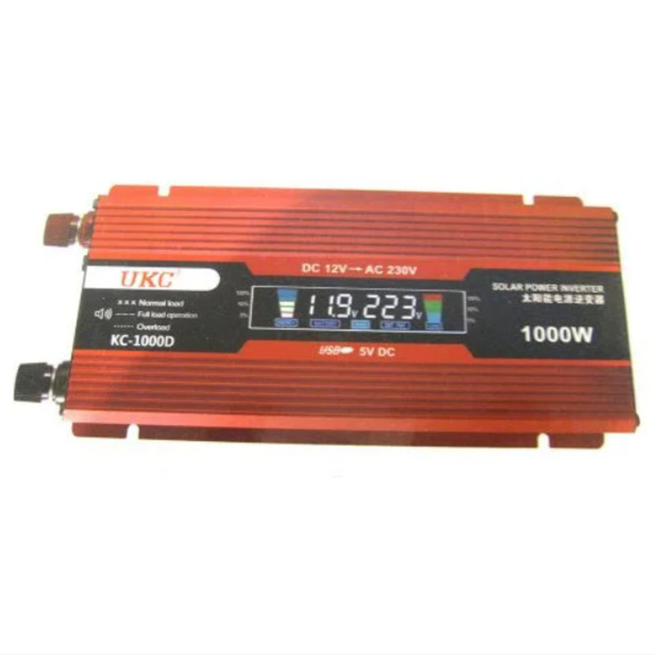 Преобразователь UKC авто инвертор 12V-220V 1000W LCD, photo number 4