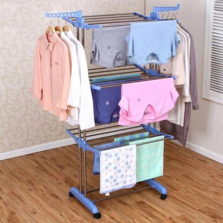 Многоярусная сушилка для белья, вещей, одежды Garment rack with wheels складная, фото №3