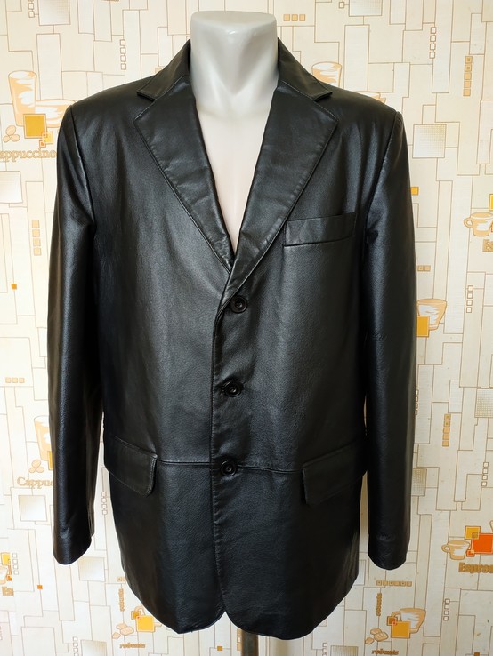 Куртка. Пиджак кожаный PIERRE CARDIN натуральная кожа р-р 50(состояние нового)