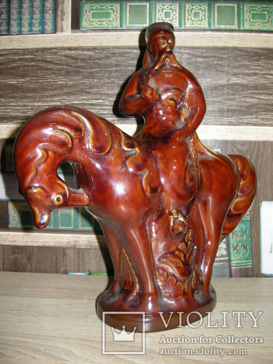 Статуэтка Казак на коне. Глина, фото №2
