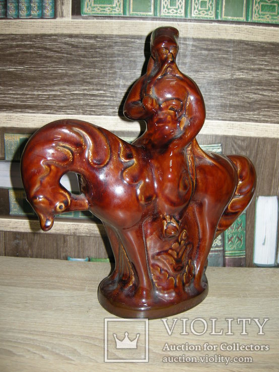 Статуэтка Казак на коне. Глина, фото №3
