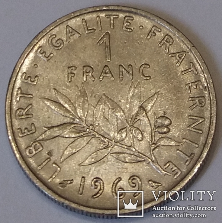 Франція 1 франк, 1969, фото №2