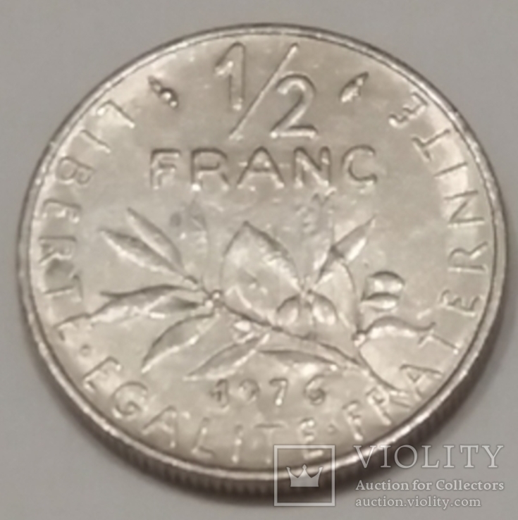 Франція ½ франка, 1976, фото №2