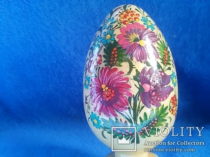 Пасхальное яйцо дерево ручная роспись 12,5 см., фото №4