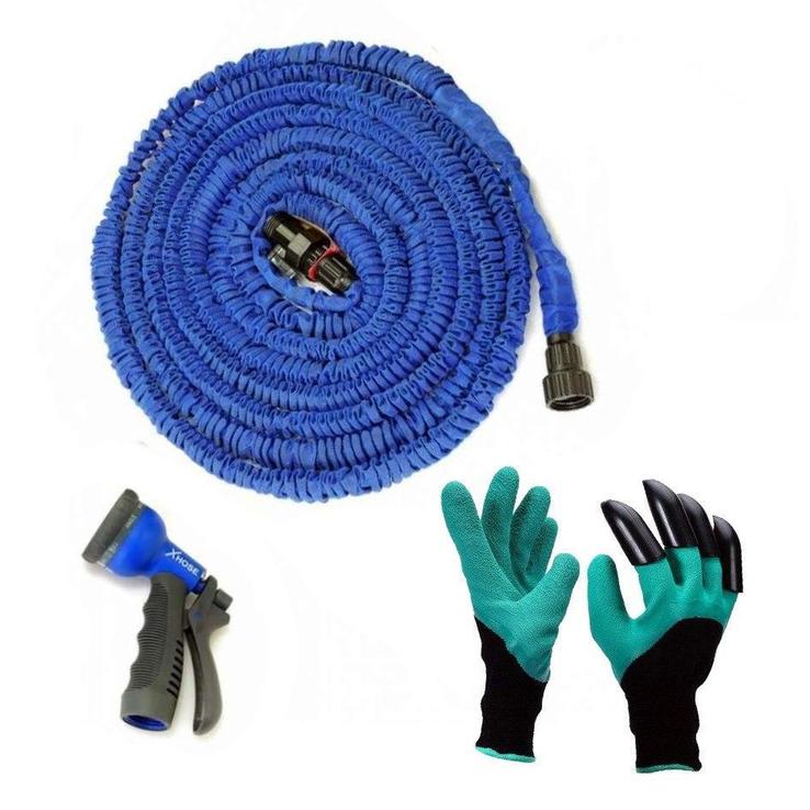 Садовий шланг X-HOSE 30m та рукавиці садові Garden Genie Gloves