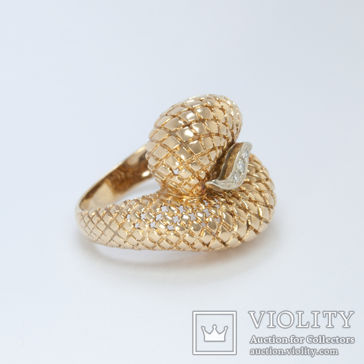 Винтажное золотое кольцо с бриллиантами, photo number 3