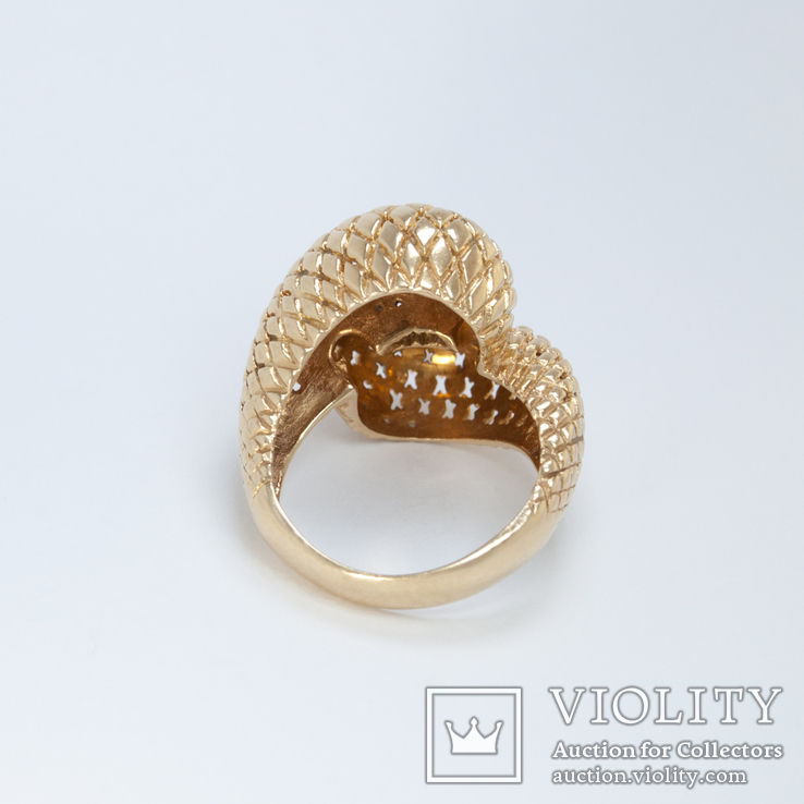 Винтажное золотое кольцо с бриллиантами, photo number 4