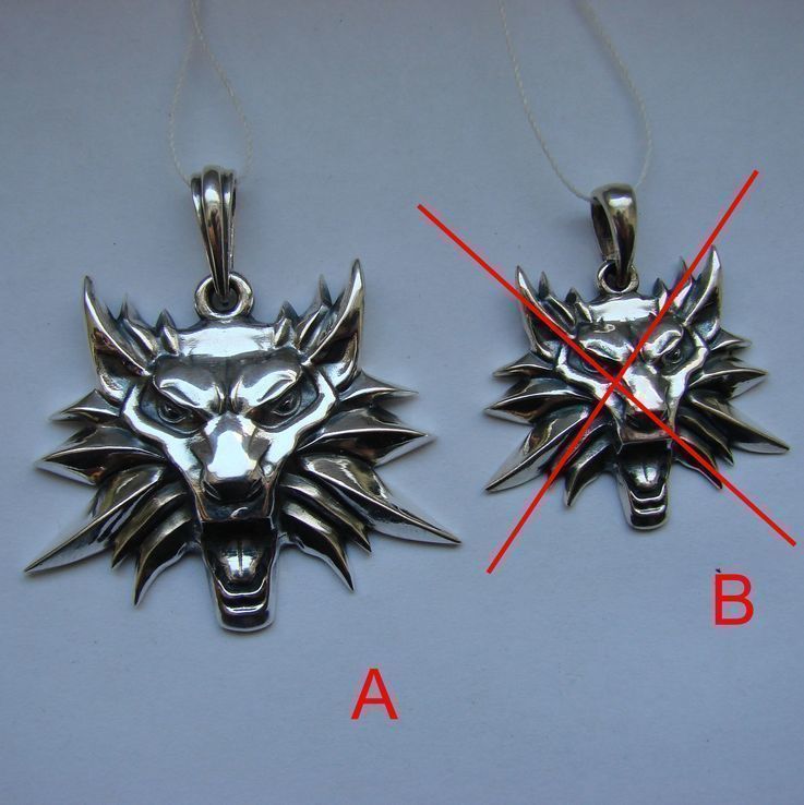 Ведьмак (A) серебряный медальон (амулет, подвеска, кулон, ) The Witcher (тот что больше), фото №3
