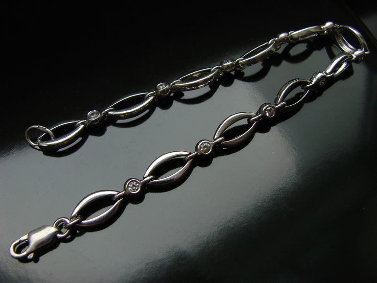 Женский серебренный браслет с фианитами (20,5 см), numer zdjęcia 2