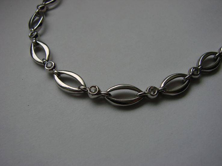 Женский серебренный браслет с фианитами (20,5 см), numer zdjęcia 4