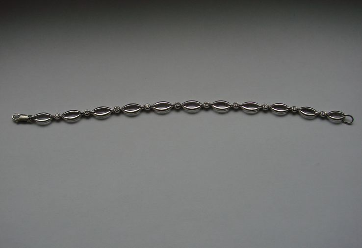 Женский серебренный браслет с фианитами (20,5 см), фото №5