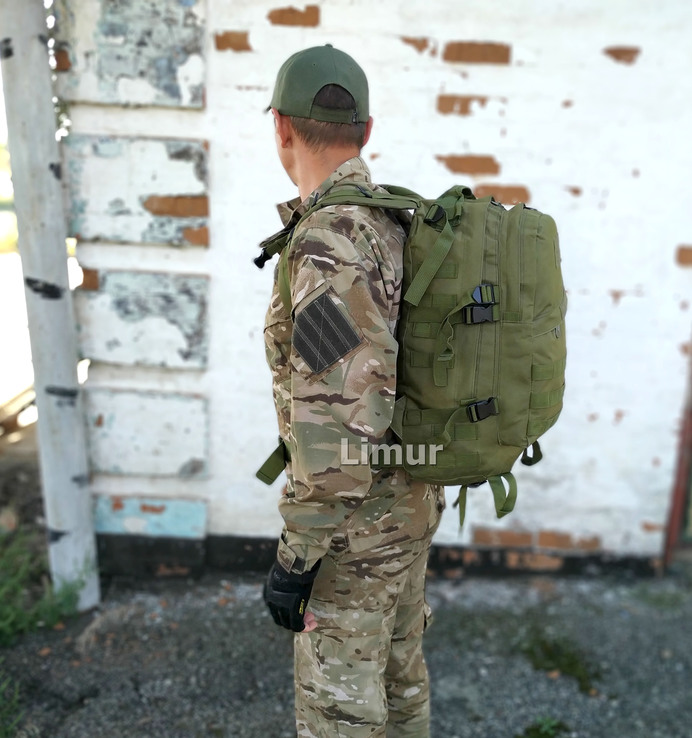Тактический (военный) рюкзак Raid на 40 л. с системой M.O.L.L.E (олива), фото №6