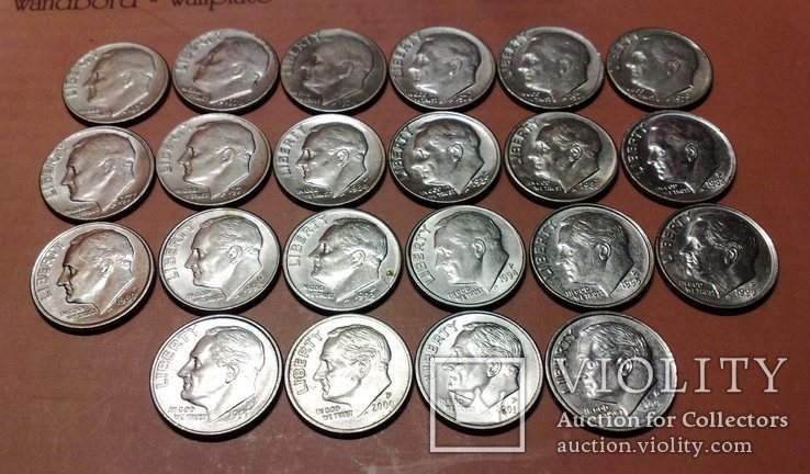 10 центов США, 22 шт., без повторов, фото №4