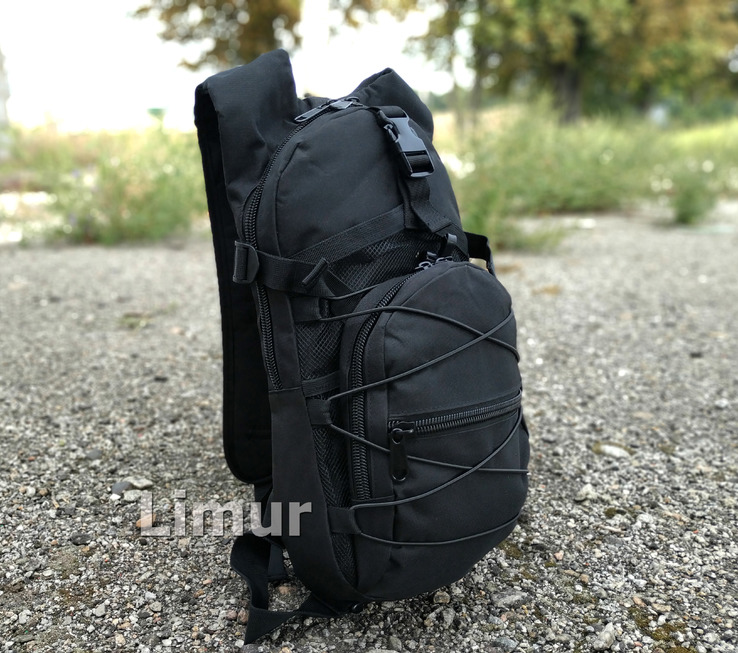 Тактический (городской) рюкзак под гидратор с системой M.O.L.L.E черный, photo number 3