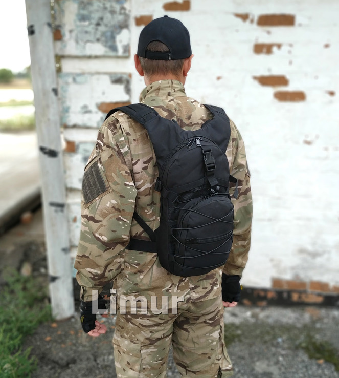 Тактический (городской) рюкзак под гидратор с системой M.O.L.L.E черный, фото №6