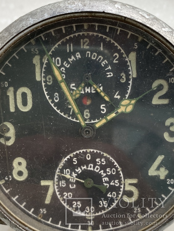 Авиационные часы АЧХ с позолоченным механизмом, фото №3