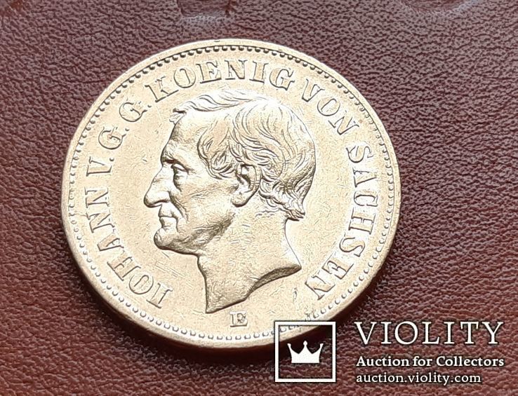  20 марок 1873 г. Саксония. Золото, фото №3