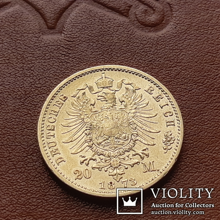  20 марок 1873 г. Саксония. Золото, фото №9