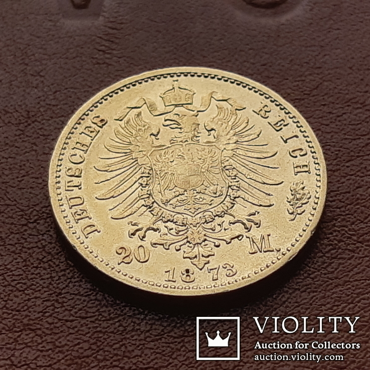  20 марок 1873 г. Саксония. Золото, фото №10