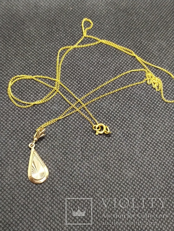 Золотая цепочка с кулоном , производства Ссср, фото №5