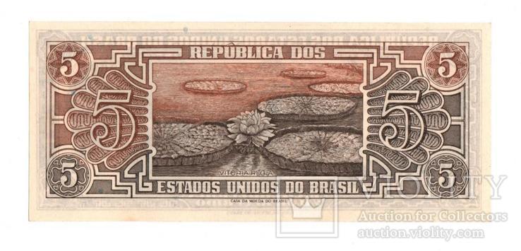 Бразилия 5 крузейро 1961-1962 г UNC, фото №3