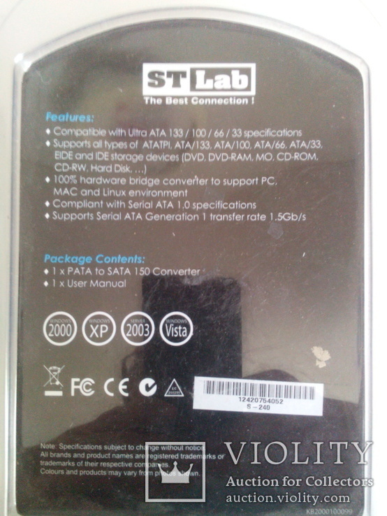 Конвертер STLab для подключения IDE-устройств в SATA-разъем в упаковке, фото №3