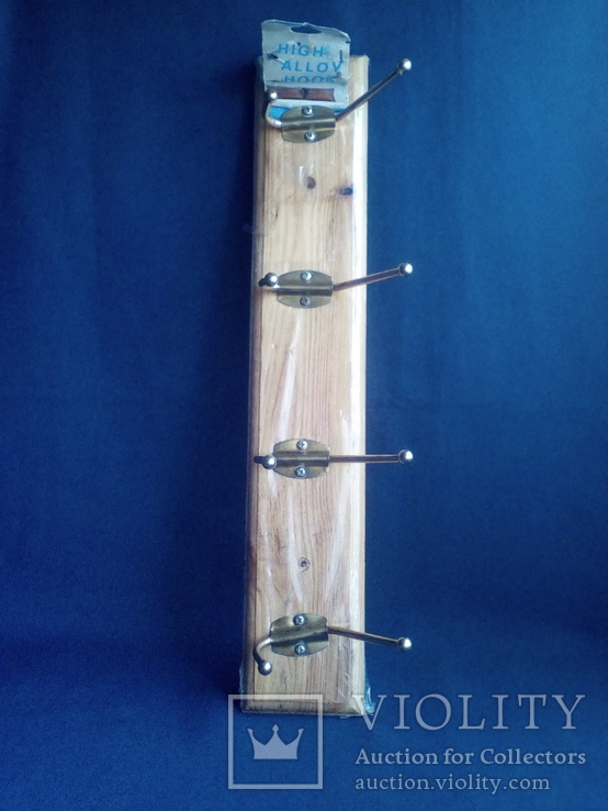 Вешалка деревянная с 4 крючками, фото №6