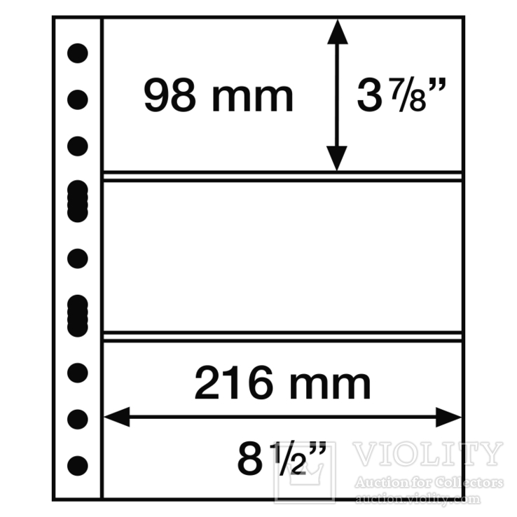 Лист на 3 банкноты Leuchtturm Grande Classic