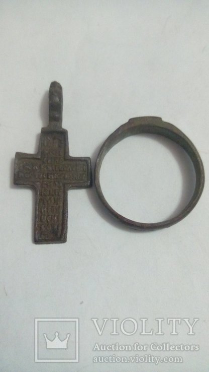Нательный крестик и кольцо 18-19 век, фото №4