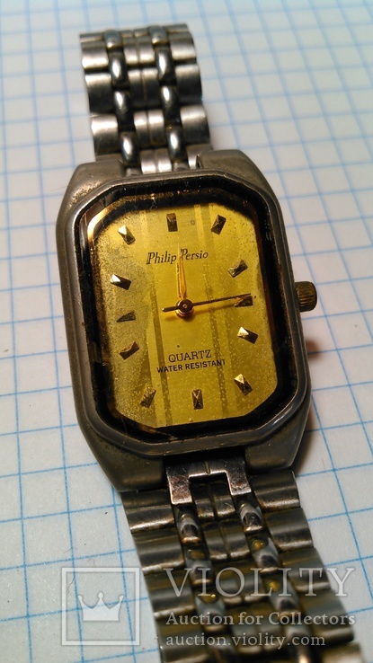 Часы кварцевые Philip Persio с браслетом. Рабочие, фото №2