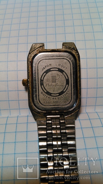 Часы кварцевые Philip Persio с браслетом. Рабочие, фото №4
