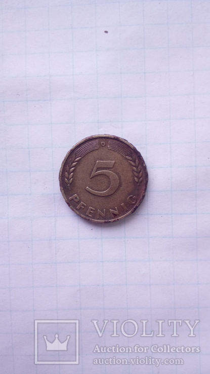 5 пфеннг 1950 г., фото №2