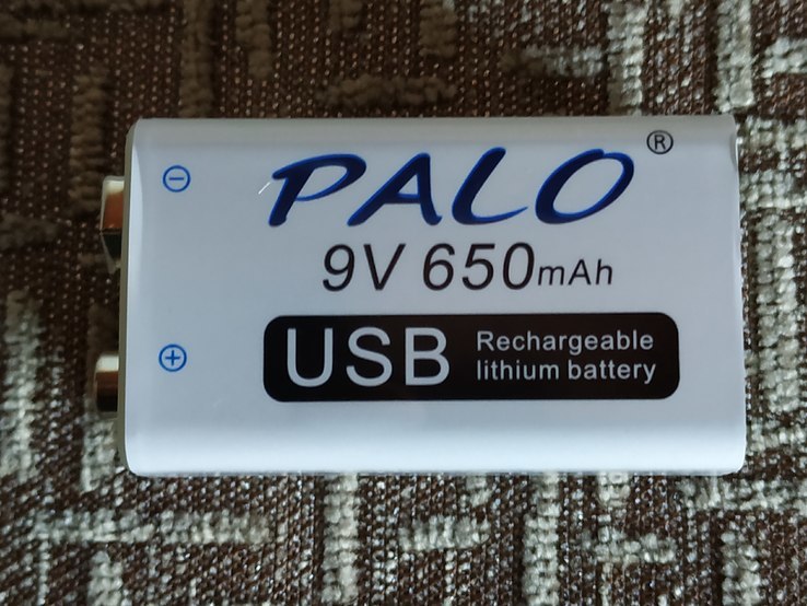 Акумулятор крона Palo 9В 650mAh. Аккумулятор в пинпоинтер или металлоискатель., фото №2