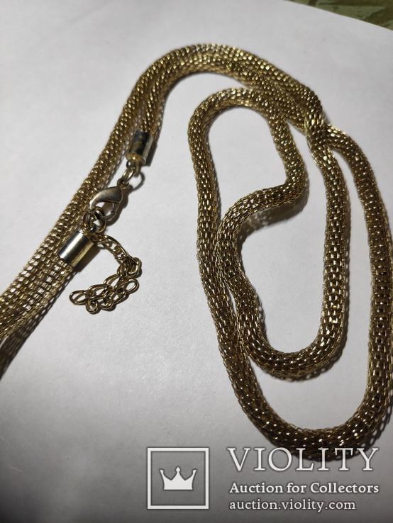 Ожерелье из металлической сетки золотистого цвета, фото №5