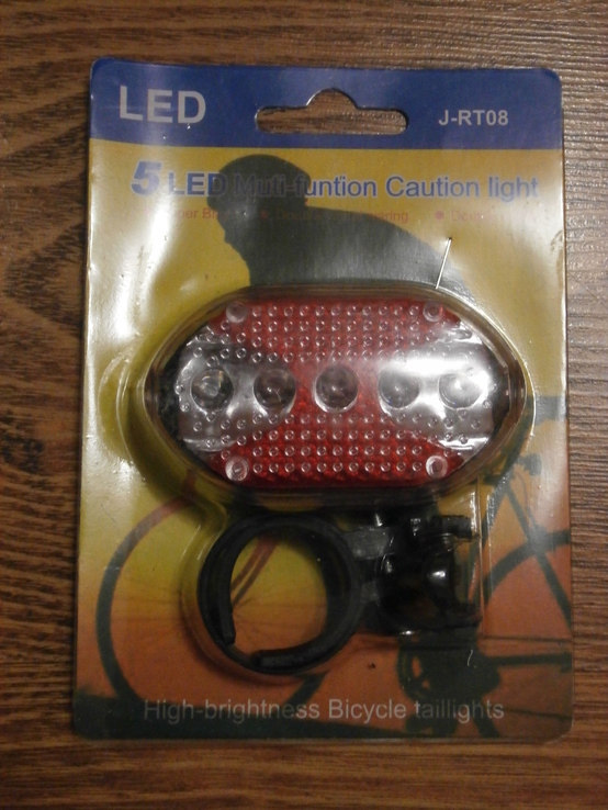 Фонарь велосипедный J-RT08 задний свет стоп 5 LED, photo number 3