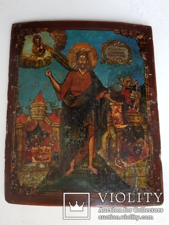 Икона Св. Иоанна Предтечи со сценами жития. ХVlll век, Холуй.