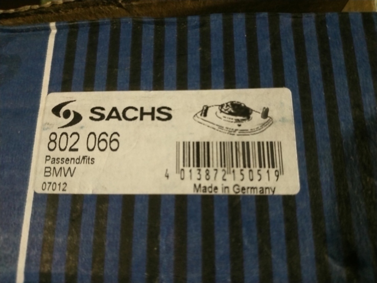 Опора BMW 3 E36 переднего амортизатора Sachs 802066, numer zdjęcia 3