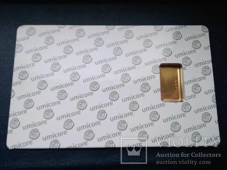 Золотой слиток 2,5 грамм 999,9 Umicore (Бельгия, немецкая аффинажная компания), фото №3