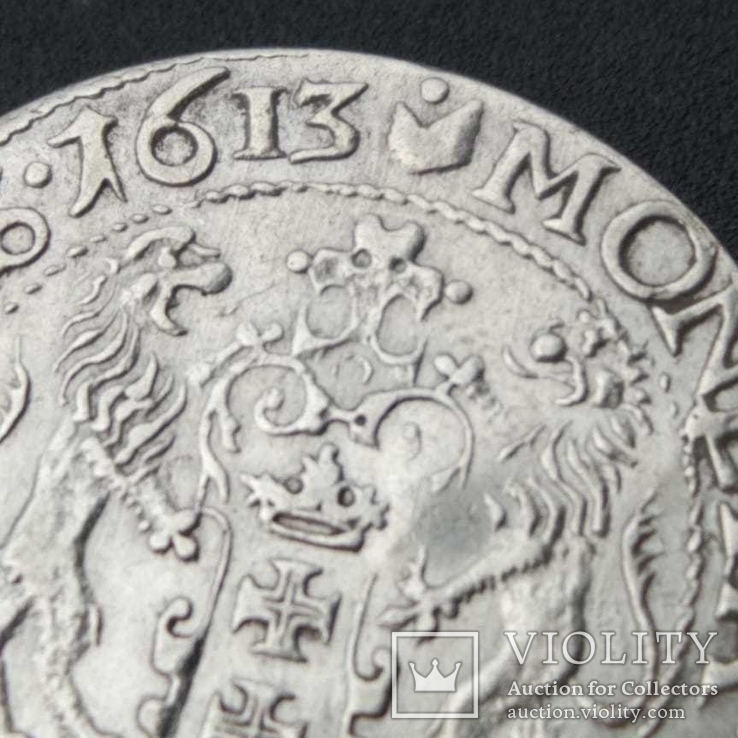Орт 1613 года короля Сигизмунда III Ваза. Монетный двор города Гданьск., фото №11